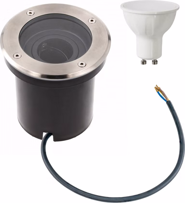 Faretto da incasso a LED rotondo da 5 Watt | orientabile | in acciaio inossidabile | Ø130 x 129 mm (L x A) | 410 lumen | bianco freddo (6000 K)