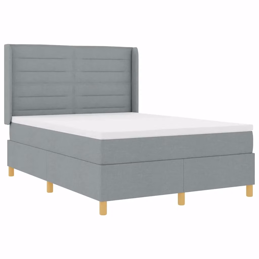 Letto a molle moderno vidaXL con testiera in tessuto grigio, con illuminazione sottostante e porta USB, L/P/H: 190 x 140 x 280 cm – 2