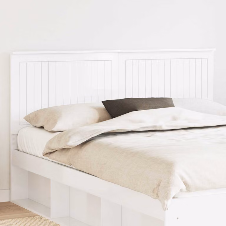 Testiera per letto moderna vidaXL in legno ingegnerizzato bianco lucido