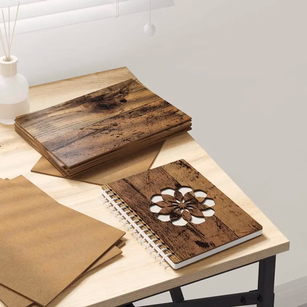 vidaXL Pannelli decorativi in legno color marrone antico, 150 pezzi, L: 15 cm, P: 21 cm, H: 0,27 cm