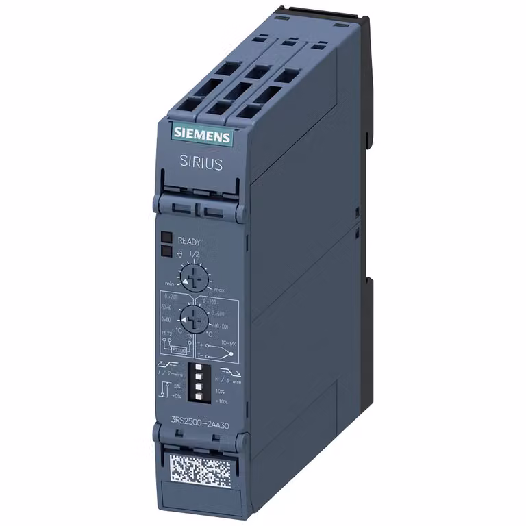 Relè di temperatura Siemens, PT100, termocoppia J, K, 24 V CA/CC, 1 W, collegamento a molla 3RS25002AA30