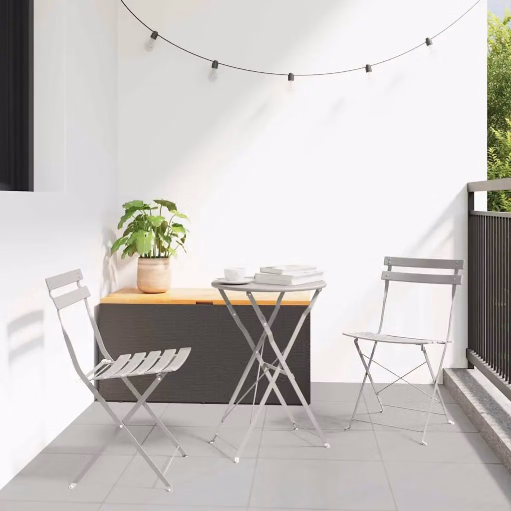 Set di 2 sedie pieghevoli da giardino vidaXL in metallo beige