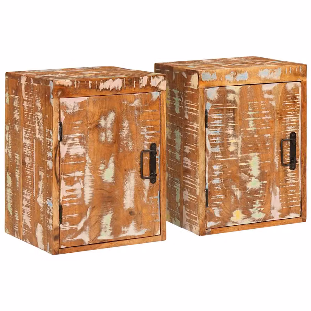 Set di 2 comodini vidaXL in stile rustico marrone L/P/H: 35 x 33 x 48 cm