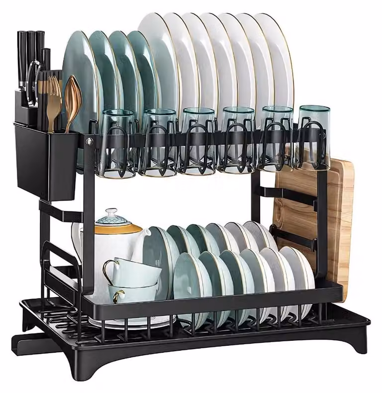 Organizzatore per armadi, 2 ripiani, guide scorrevoli silenziose, modello Rack-D