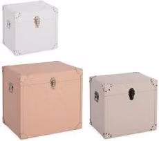 Set di bauli Bizzotto Merryn per adulti, colori Rosa, Bianco e Beige