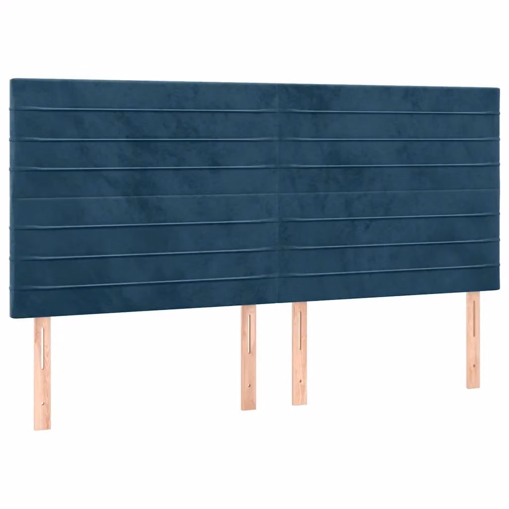 Testiera decorativa in velluto blu scuro Design Mania L: 180 cm, P: 5 cm, H: 118/128 cm – 2
