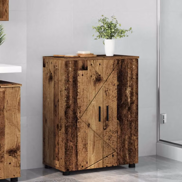 Mobile da bagno moderno vidaXL in legno vecchio marrone L: 60 cm, P: 35 cm, H: 80 cm