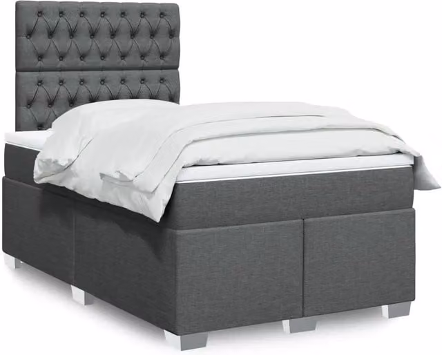 Giroletto a Molle con Materasso Grigio Scuro 120x190cm Tessuto 3290435