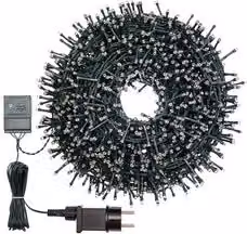 Filo Verde 1500 luci - MINILED Bianco caldo (30,5 + 4 mt) 8 Giochi di luce XMAS KING IP44 34822