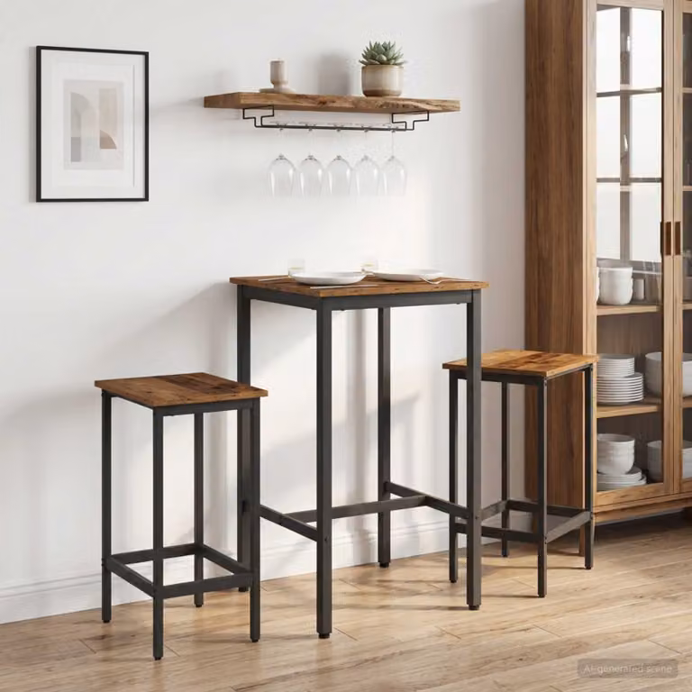 Set di 2 sgabelli da bar vidaXL in stile moderno, colore marrone, L/P/H: 40 x 32 x 74 cm