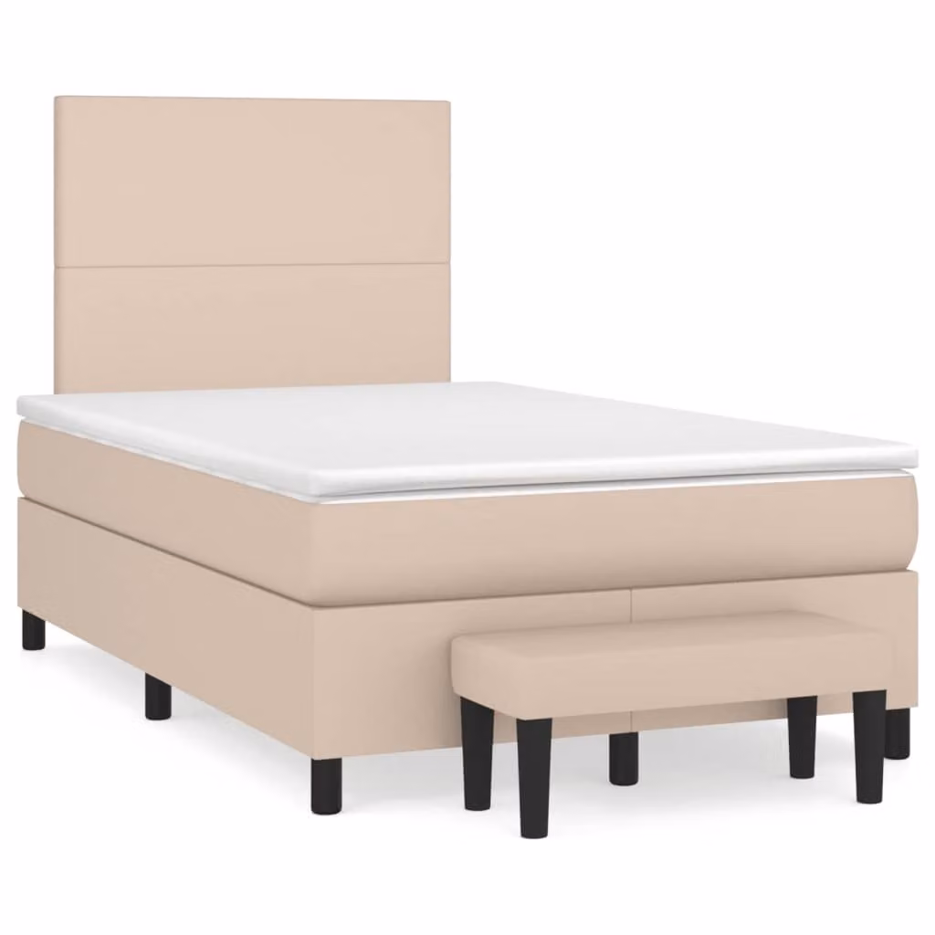 Giroletto a Molle con Materasso Cappuccino 120x190cm Pelle finta