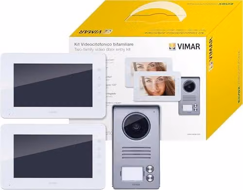 Set di videocitofoni VIMAR K40911 con schermo LCD da 7 pollici, per 2 famiglie