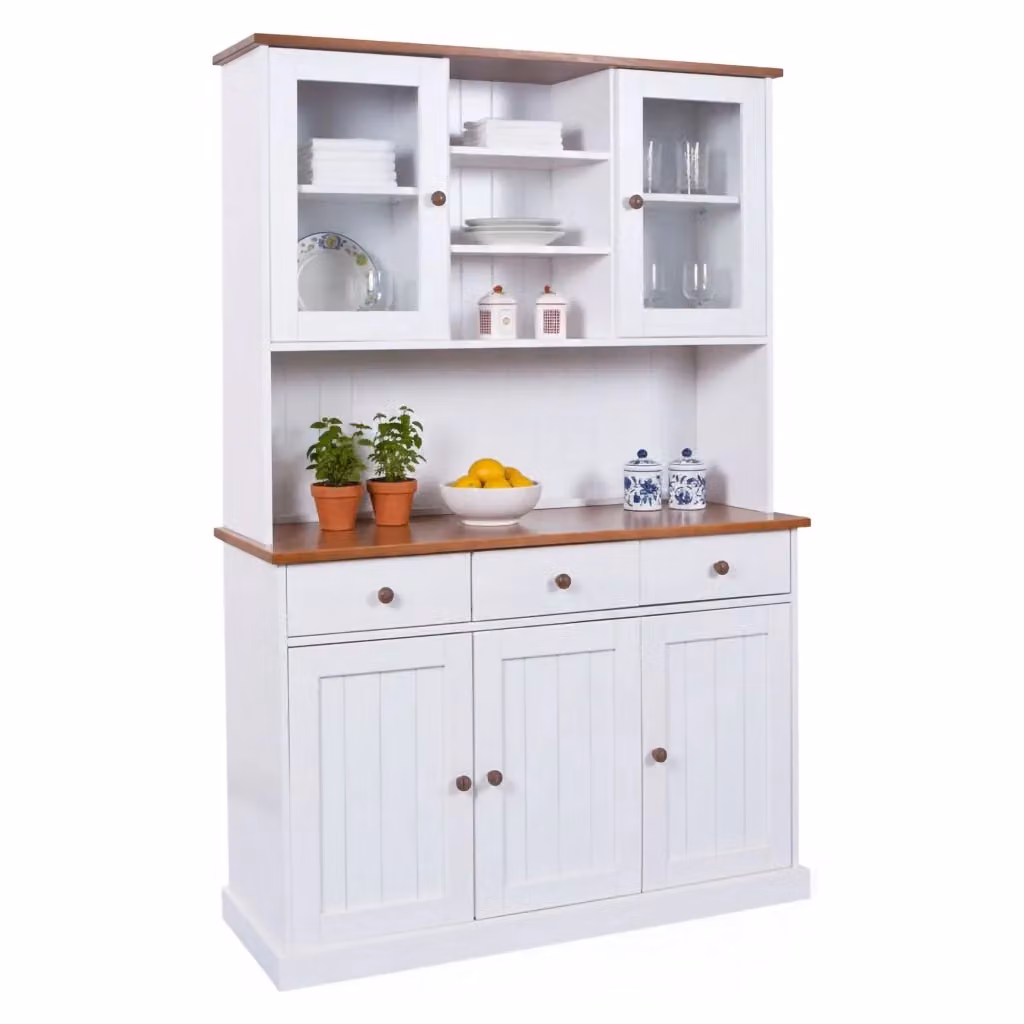 Madia Loranze DMORA con 3 cassetti in finitura rovere e bianco, L 131 cm x P 45 cm x H 181 cm – 2