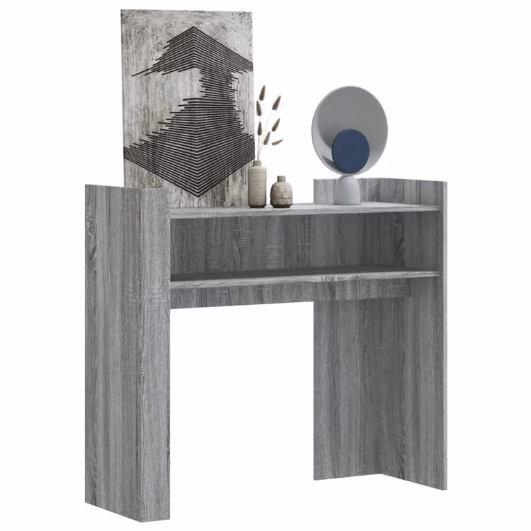 vidaXL Tavolo Consolle in Legno Rovere Sonoma e MDF Grigio L/P/H: 100 x 35 x 90 cm
