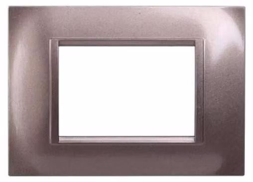 Placca compatibile Bticino Livinglight 3 moduli plastica quadrata colore acciaio bronzo