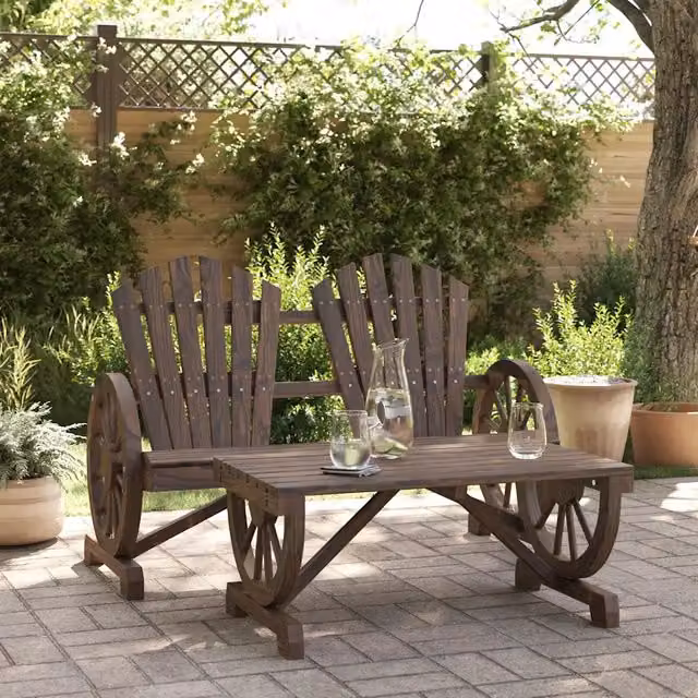 Salotto da Giardino-Set Salotto da Giardino 2 pz in Legno Massello di Abete 953655