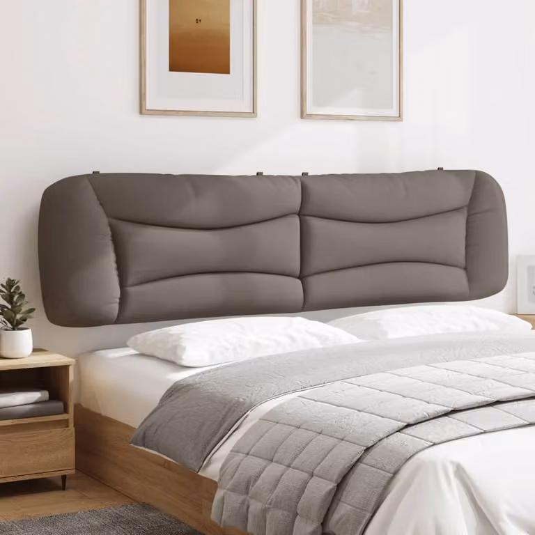 Cuscino Testiera vidaXL Hvar in Tessuto, Colore Tortora/Beige/Grigio, L: 200 cm