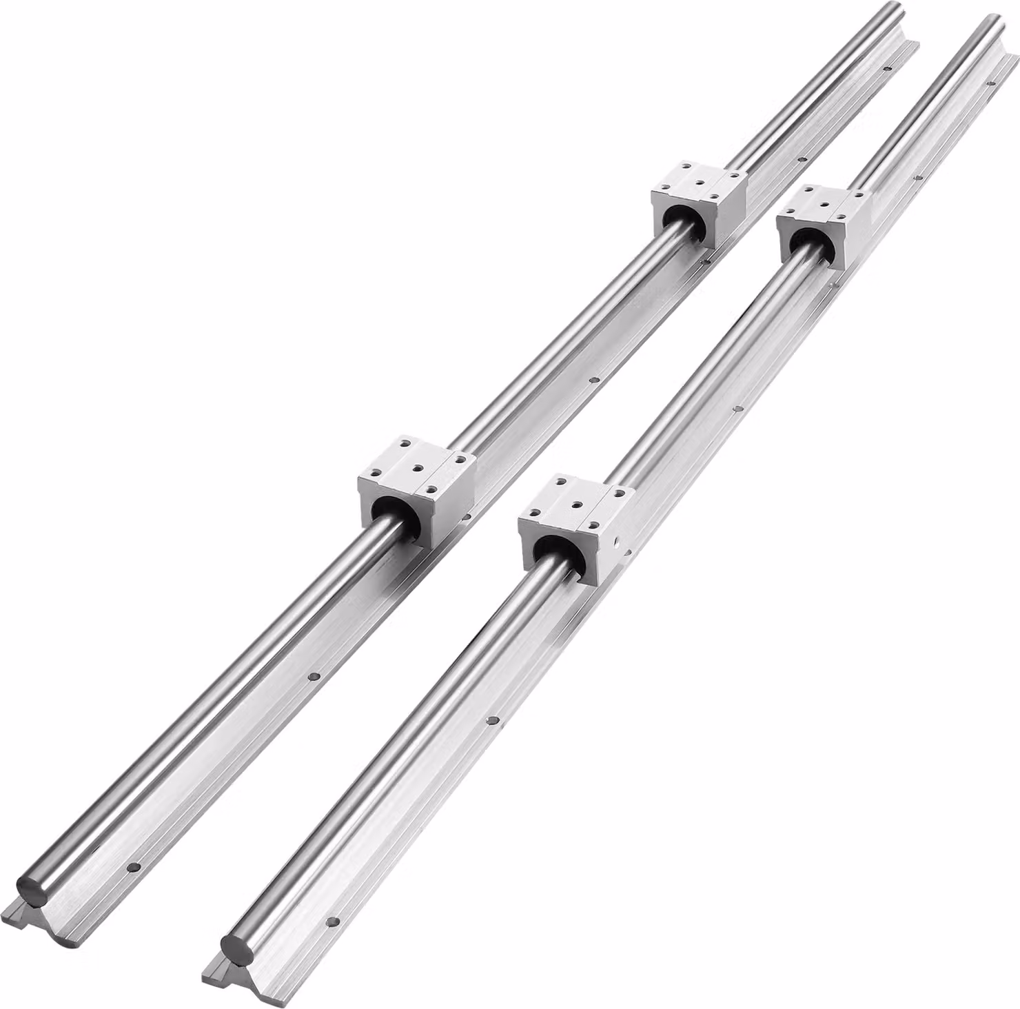 VEVOR guida lineare 2 pz. SBR16-800 mm guida in alluminio Acciaio al carbonio con 4 pz.SBR16UU blocchi di scorrimento blocco cuscinetto lineare CNC parti per stampante 3D fresatura/macchina del tornio