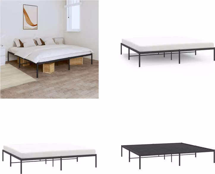 vidaXL Struttura letto in metallo nero 193x203 cm - Struttura letto - Strutture letto - Telai letto - Letto