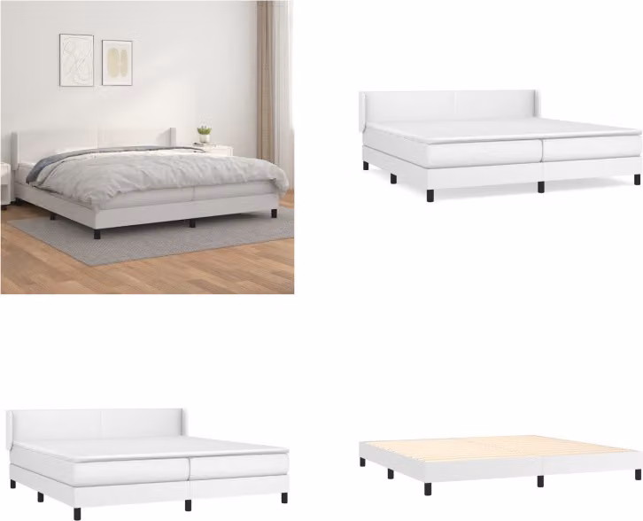 vidaXL Letto a molle con materasso bianco 200x200 cm in Similcuoio - Letto a molle - Boxspringbetten - Bett - Schlafzimmermöbel