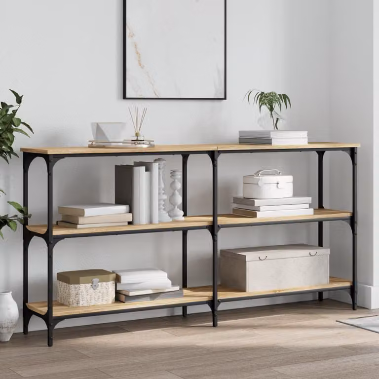 vidaXL Tavolo Consolle in Legno Rovere Sonoma Marrone L: 150 cm, P: 29 cm, H: 75 cm