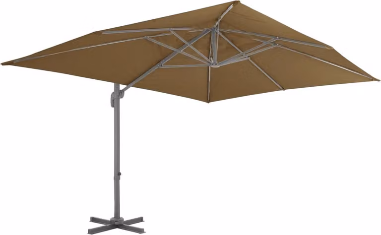 vidaXL Ombrello semaforo con palo in alluminio Taupe 400 x 300 cm