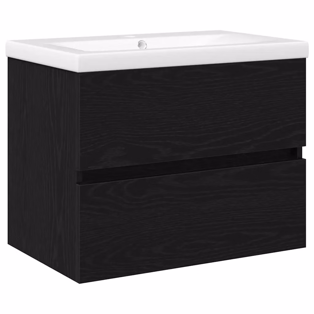 Armadio da bagno sospeso vidaXL con ante a battente nero opaco L: 60 cm, P: 39 cm, H: 62 cm – 2