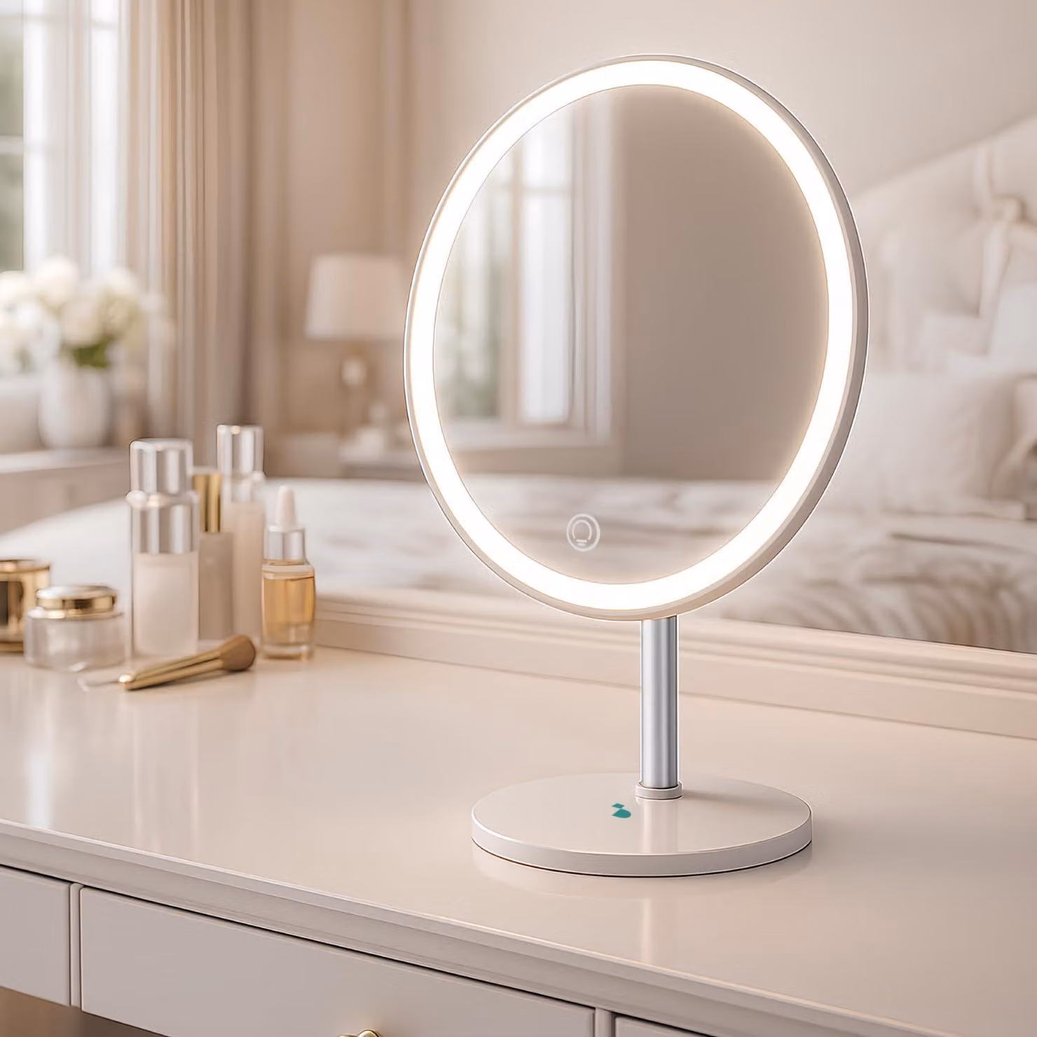 Specchio da trucco ricaricabile con illuminazione a LED, modello P302VIS051