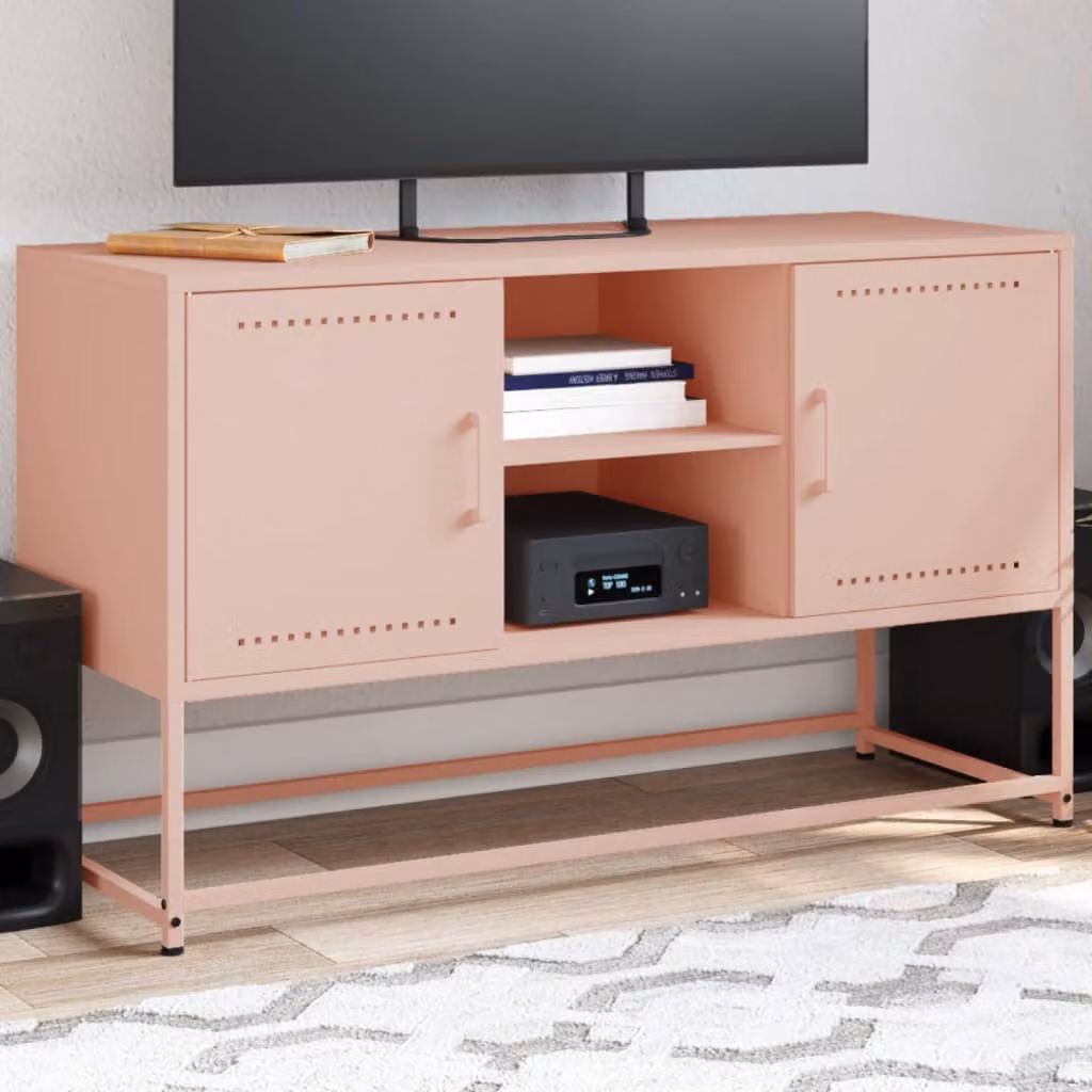Carrello Mobile per TV vidaXL in Acciaio Rosa L: 100,5 cm, P: 39 cm, H: 60,5 cm