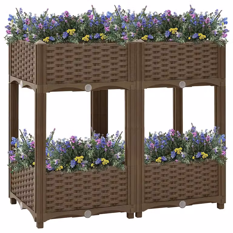 vidaXL Fioriera Rialzata in WPC Marrone L: 80 cm, P: 40 cm, H: 71 cm