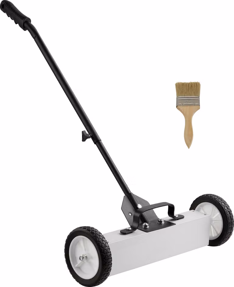 SucceBuy Spazzatrice magnetica da 18", 45 lb, spazzatrice rotante per prato, vialetto e cortile - Acciaio resistente, rosso