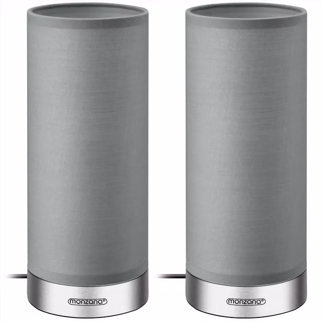 Set da 2 lampade da tavolo LED Monzana grigio dimmerabili con tecnologia touch