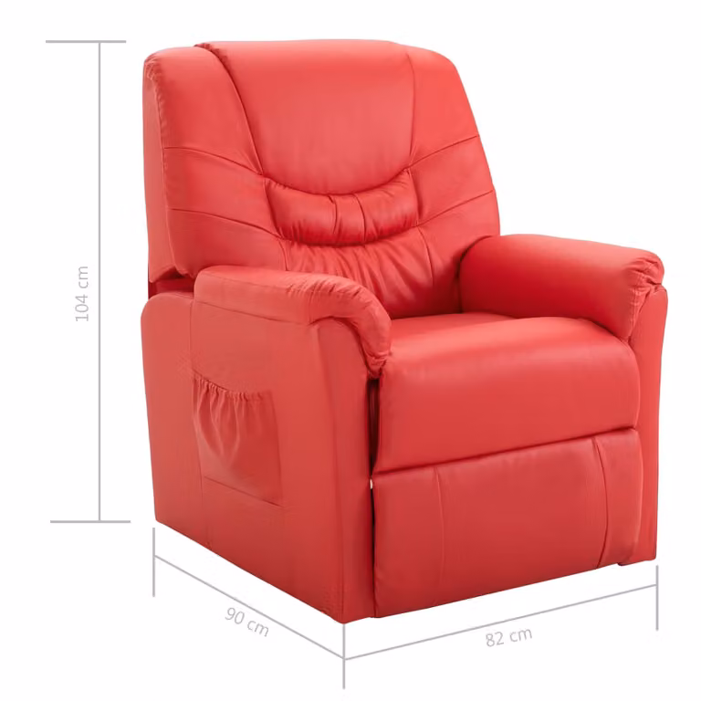 vidaXL Recliner in Pelle finta rossa