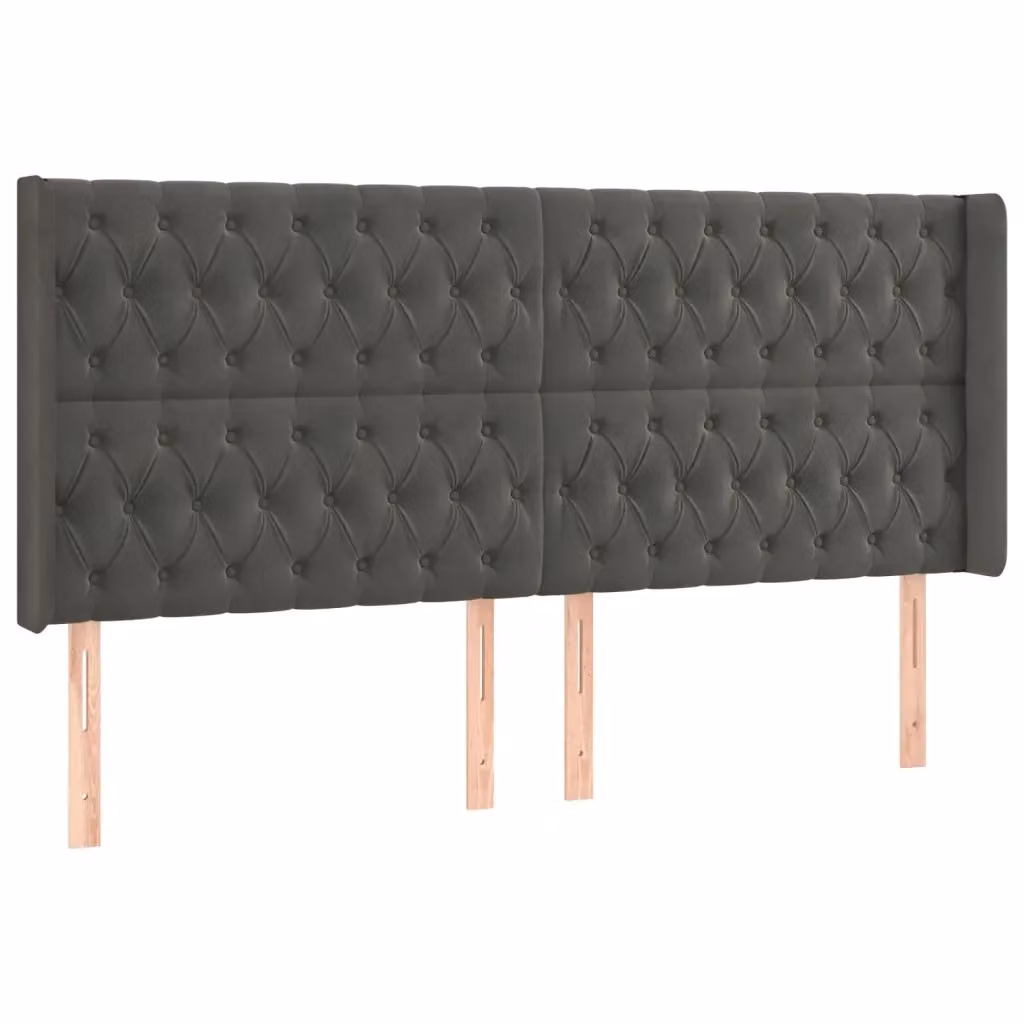 Testiera con Orecchie Design Mania in Velluto Grigio L: 183 cm, P: 16 cm, H: 118/128 cm – 2
