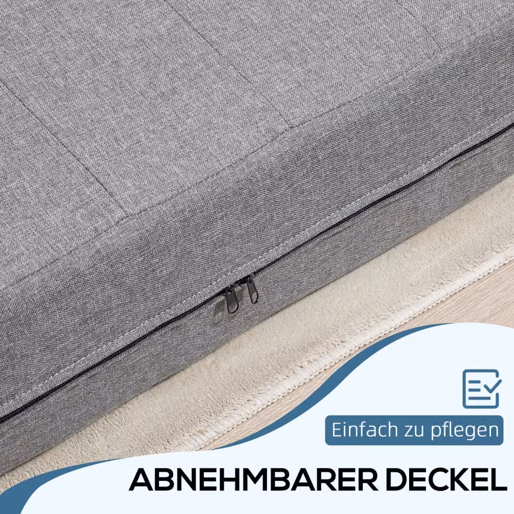 Divano letto pieghevole REDOM grigio L: 138 cm, P: 80 cm, H: 50 cm – 2