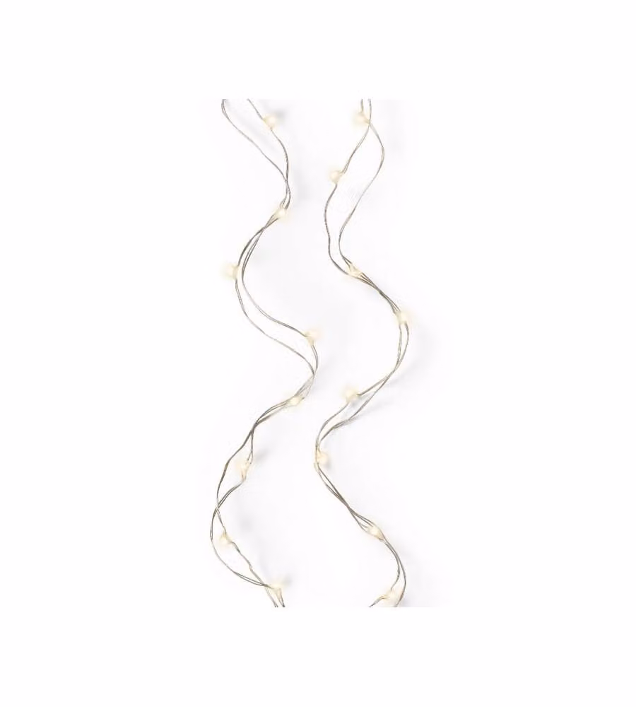 Lumineo Ghirlanda Luminosa LED Argento - Luce Bianca Calda - 295 cm
