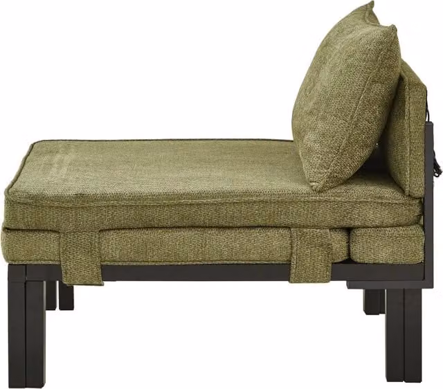 Letto pieghevole singolo salvaspazio Chicfurn in velluto verde con ricarica USB e tipo C – 1