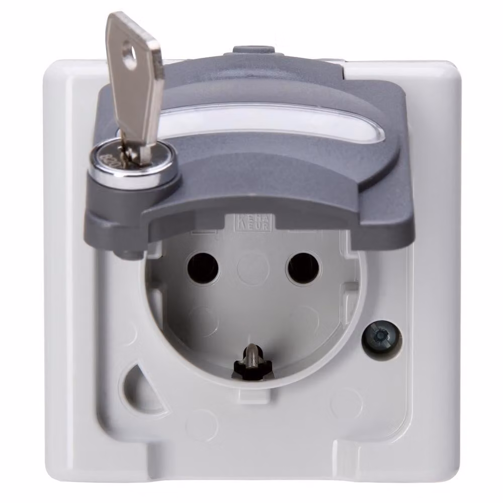 KOPP presa di corrente 1f gr mt BLU ELETTRICO AP incernierata d