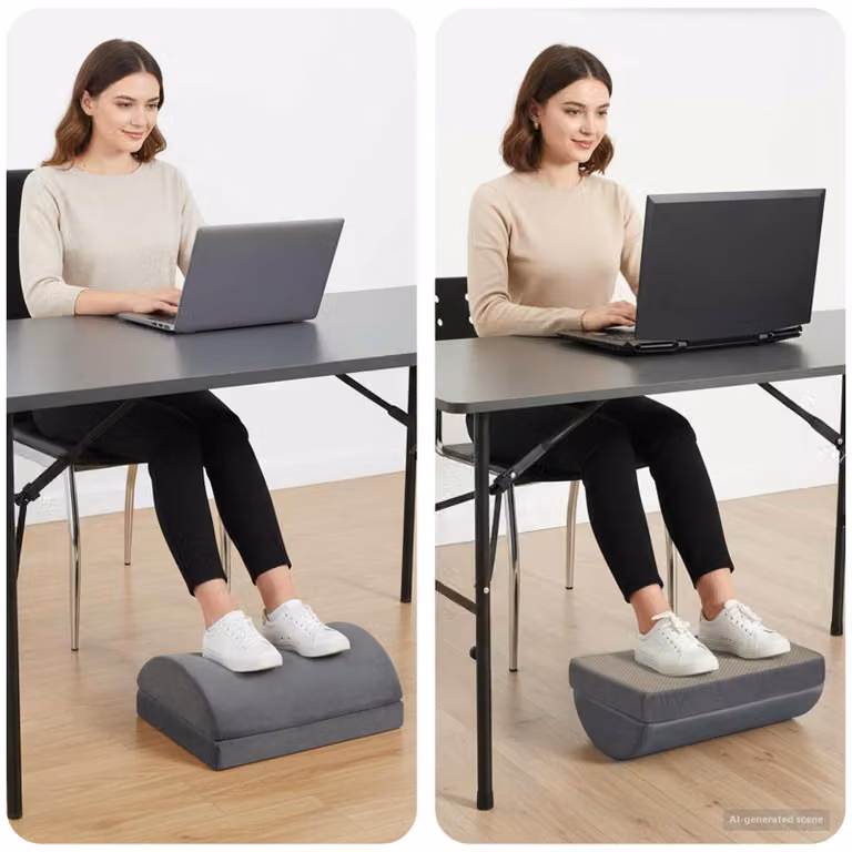 Pouf a cuneo vidaXL in schiuma fredda rigida grigio L: 44 cm, P: 29 cm, H: 17 cm