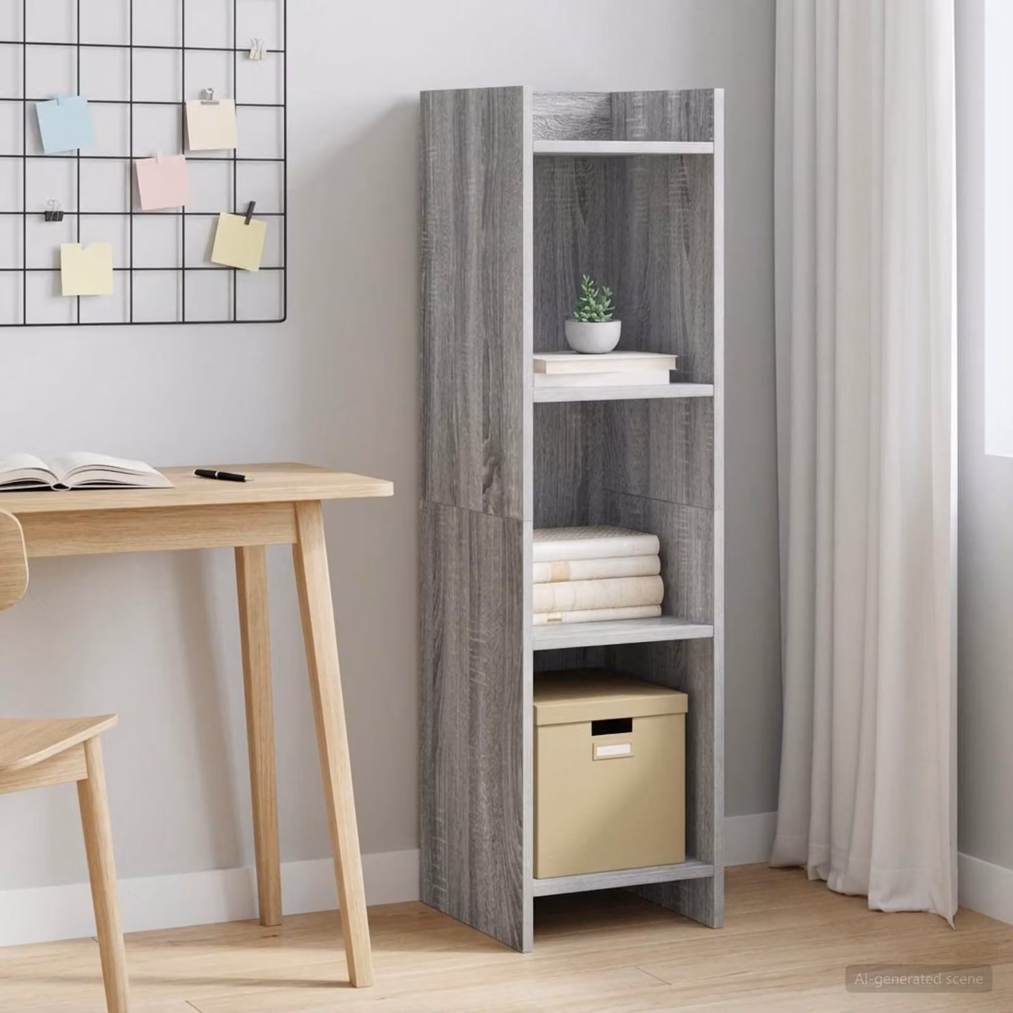 Libreria moderna vidaXL in legno ingegnerizzato grigio, L/P/H: 30 x 30 x 111 cm