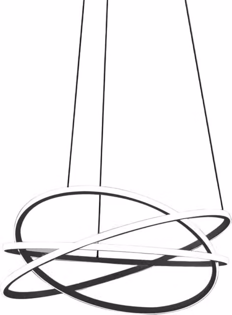 Lampada a Sospensione ATIA S/M Nero in Alluminio LED 100W 7300lm 3000K Dimmerabile Taglio di Fase e Push - Gealuce
