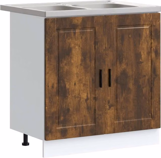Mobiletto per Lavabo | Armadio Lavabo Porto 2 pz Marrone Legno multistrato