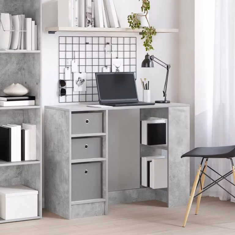 Scrivania Bureau van Hout con 3 cassetti e ripiani, dimensioni 100x40x75 cm