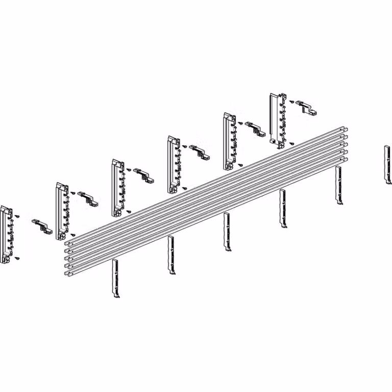 Modulo barra collettrice ABN, versione profonda, 5 moduli in larghezza/2 in profondità, 40 mm, con conduttori in rame (2x) 12x5 mm, a 5 poli, EBM 70 mm, MTSC52535