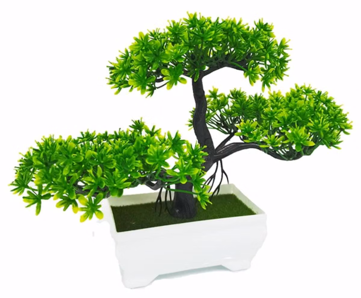 Albero bonsai artistico, 180 mm, verde, ideale per l'ufficio e la casa