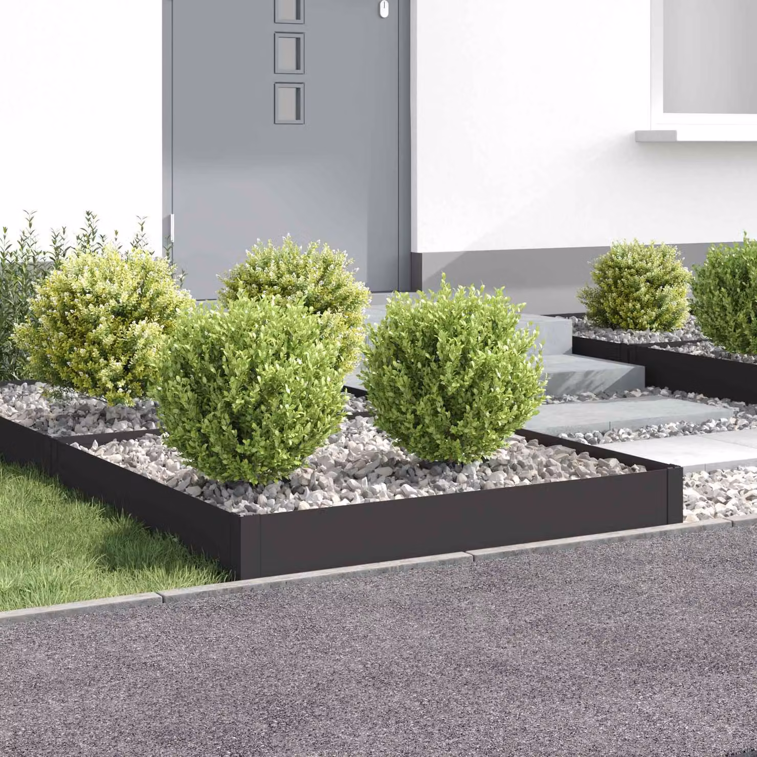 Set di 4 bordure per prato vidaXL in acciaio nero L/P/H: 100 x 100 x 20 cm