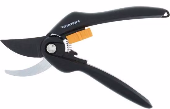 Forbici bypass per rami e ramoscelli giovani - rivestimento antiaderente - lunghezza: 20 cm - nero/arancio