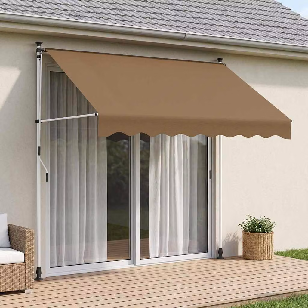 Tenda retrattile manuale vidaXL in poliestere Beige, L: 350 cm