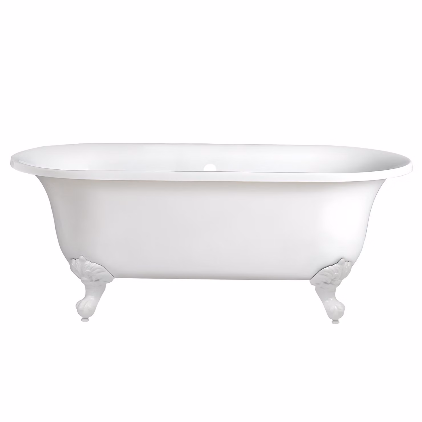 Vasca da Bagno Centro Stanza in Acrilico 1730 x 780mm con Piedini Tradizionali Bianchi - Richmond