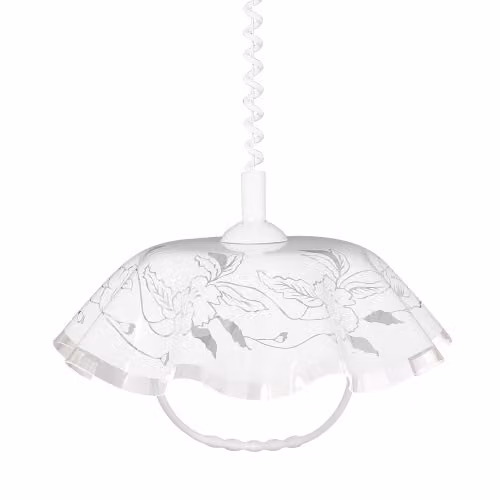 Lampada a sospensione LYRA ACRYL 1xE27/40W in plastica/acrilico bianco B09  dimmerabile e regolabile in altezza
